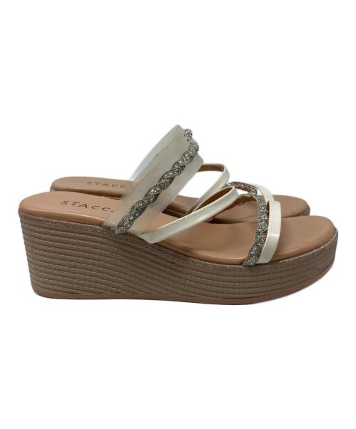 STACCATO（スタッカート）STACCATO (スタッカート) ラメサンダル ベージュ サイズ:24.5cmの古着・服飾アイテム