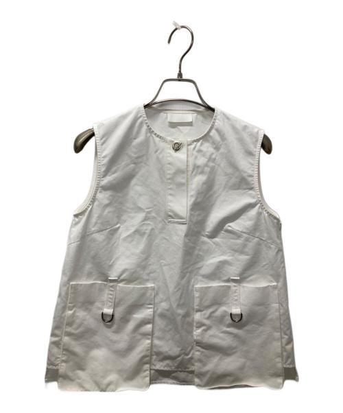 avec deuxclefs（アヴェクデュクレ）avec deuxclefs (アヴェクデュクレ) ノースリーブブラウス ホワイト サイズ:Sの古着・服飾アイテム