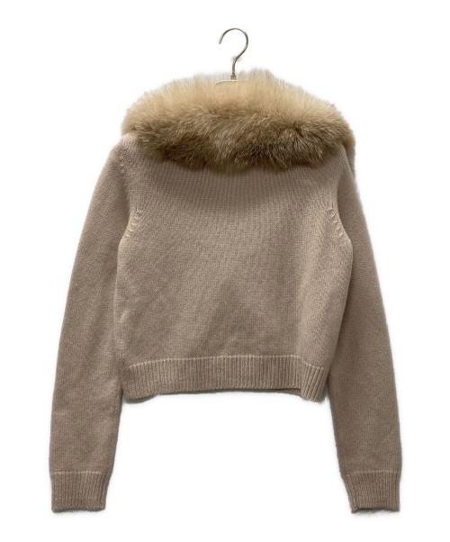 FOXEY（フォクシー）FOXEY (フォクシー) カシミヤフォックスファーカーディガン ピンク サイズ:38の古着・服飾アイテム
