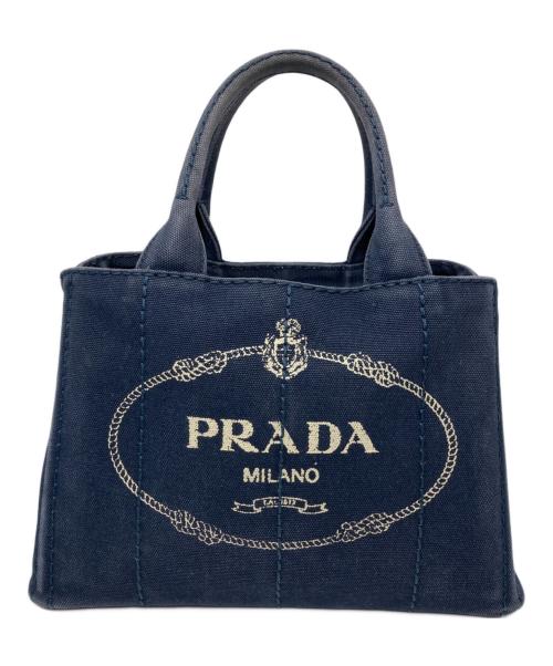 PRADA（プラダ）PRADA (プラダ) 2WAYデニムトートバッグ ネイビーの古着・服飾アイテム
