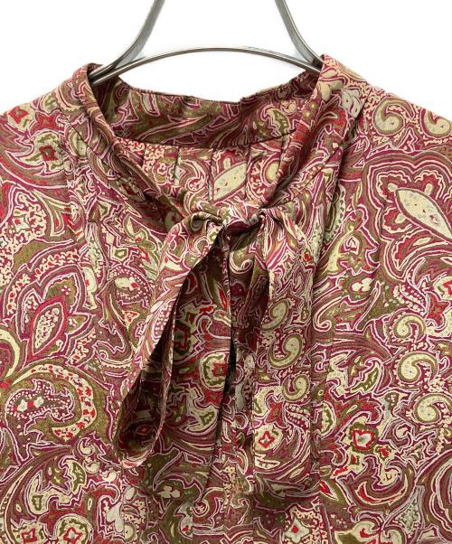 GIVENCHY（ジバンシィ）GIVENCHY (ジバンシィ) 総柄シルクワンピース レッド サイズ:8の古着・服飾アイテム