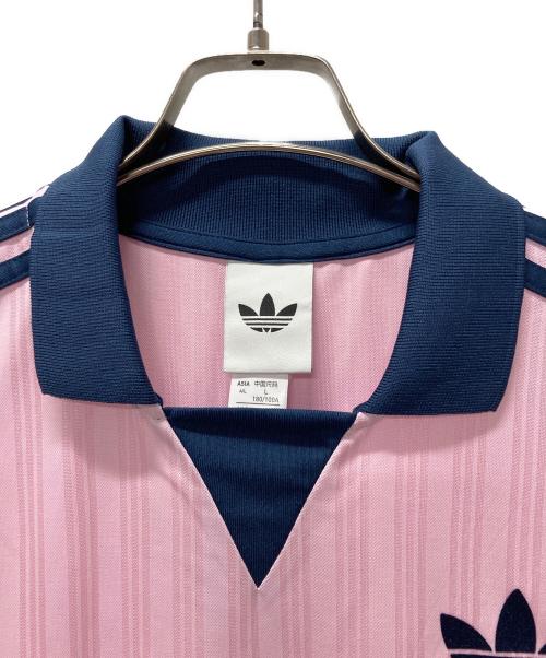 adidas Originals（アディダスオリジナル）adidas Originals (アディダスオリジナル) 襟付きゴーリートップ ピンク サイズ:XLの古着・服飾アイテム