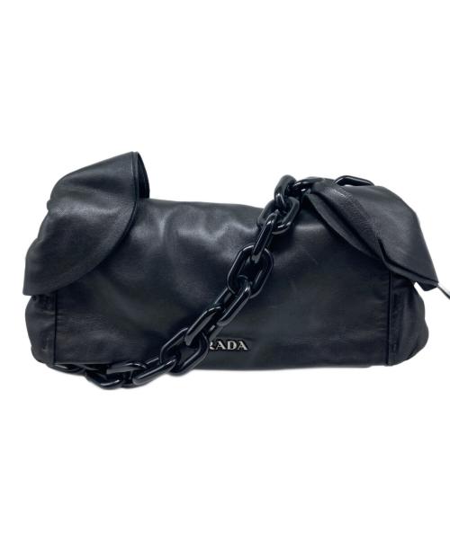 PRADA（プラダ）PRADA (プラダ) チェーンハンドバッグ ブラックの古着・服飾アイテム