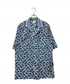 BURBERRYバーバリー）の古着「TBロゴ モノグラムシャツ」｜スカイブルー