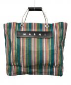 MARNIマルニ）の古着「マーケット トートバッグ」｜グリーン×ピンク