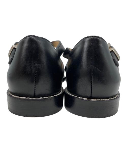STEVEN ALAN（スティーブンアラン）STEVEN ALAN (スティーブンアラン) レザーメッシュグルカサンダル ブラック サイズ:38の古着・服飾アイテム