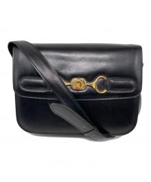 CELINE（セリーヌ）の古着「マカダム金具ショルダーバッグ」｜ブラック