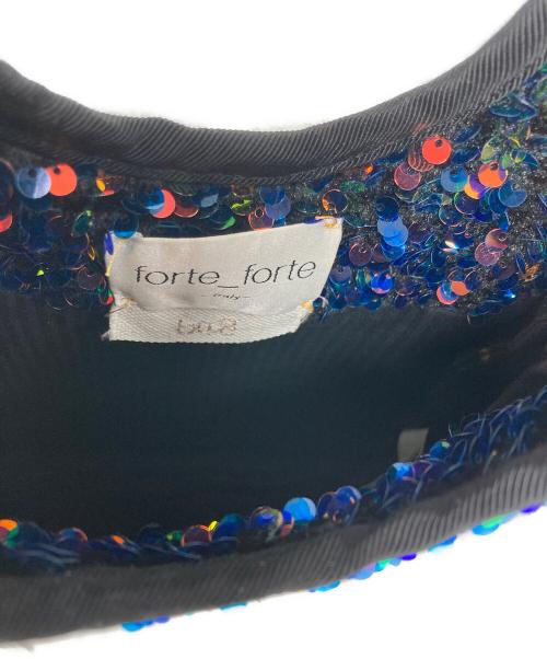 forte forte（フォルテ・フォルテ）forte forte (フォルテ・フォルテ) スパンコールハンドバッグ ネイビー×ピンクの古着・服飾アイテム