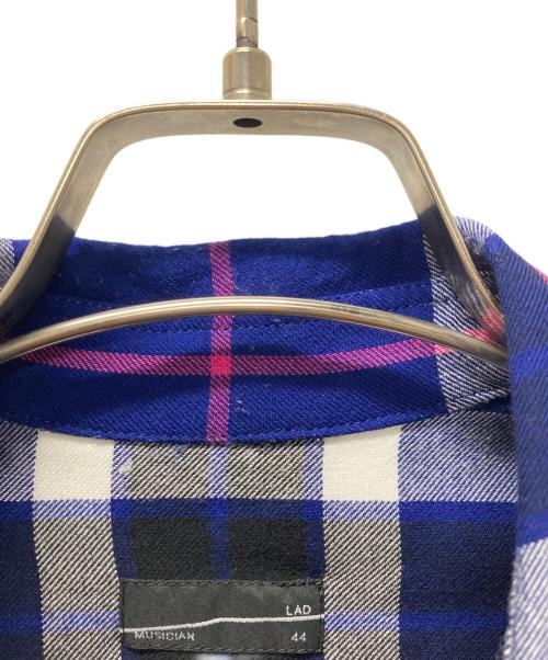 LAD MUSICIAN（ラッドミュージシャン）LAD MUSICIAN (ラッドミュージシャン) レーヨンチェックシャツ ブルー サイズ:44の古着・服飾アイテム