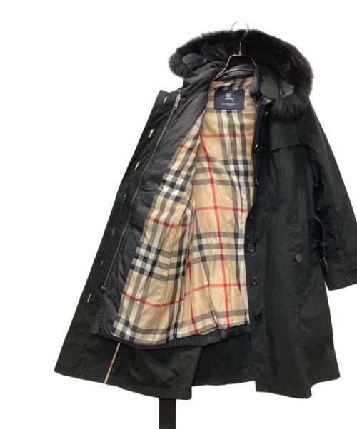 BURBERRY LONDON（バーバリーロンドン）BURBERRY LONDON (バーバリーロンドン) フォックスファーダウンライナー付トレンチコート ブラック サイズ:40の古着・服飾アイテム
