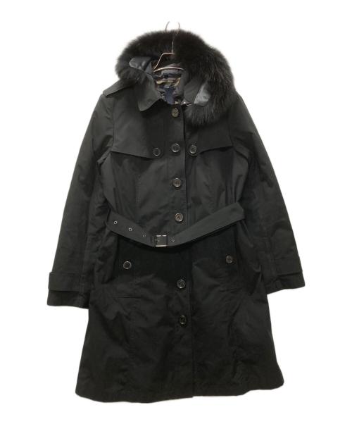 BURBERRY LONDON（バーバリーロンドン）BURBERRY LONDON (バーバリーロンドン) フォックスファーダウンライナー付トレンチコート ブラック サイズ:40の古着・服飾アイテム