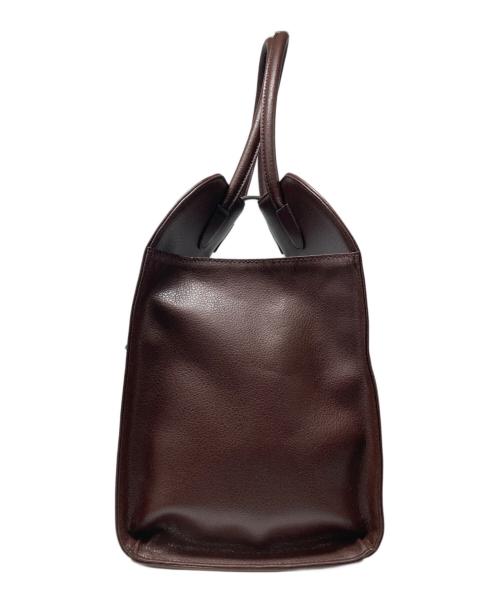 MONOROW（モノロウ）MONOROW (モノロウ) BLANC LARGE BURGUNDY BROWN/トートバッグ ブラウンの古着・服飾アイテム