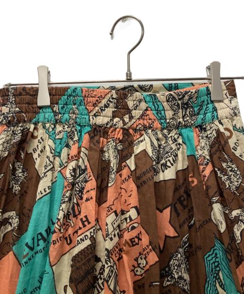 BEAMS BOY（ビームスボーイ）BEAMS BOY (ビームスボーイ) BINDU (ビンドゥ) 別注マップスカート ベージュ×ブルー サイズ:不明の古着・服飾アイテム