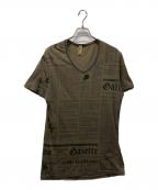 JOHN GALLIANOジョンガリアーノ）の古着「00'sニュースペーパーカットソー」｜カーキ