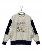 CASTELBAJAC×PEANUTSカステルバジャック×ピーナッツ）の古着「スヌーピートレーナー」｜ホワイト×ネイビー