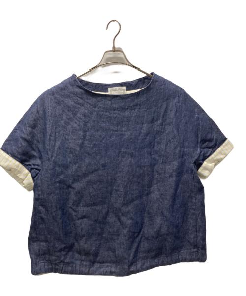BEARDSLEY（ビアズリー）BEARDSLEY (ビアズリー) リネンデニムブラウス インディゴ サイズ:FREEの古着・服飾アイテム