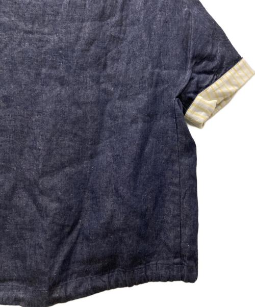 BEARDSLEY（ビアズリー）BEARDSLEY (ビアズリー) リネンデニムブラウス インディゴ サイズ:FREEの古着・服飾アイテム