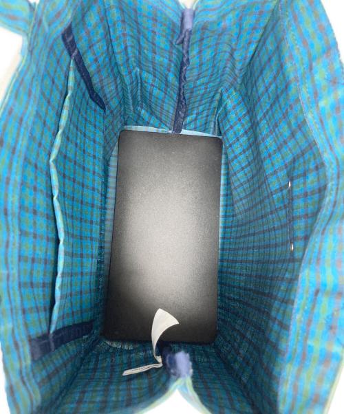 familiar（ファミリア）familiar (ファミリア) チェックトートバッグ ブルーの古着・服飾アイテム