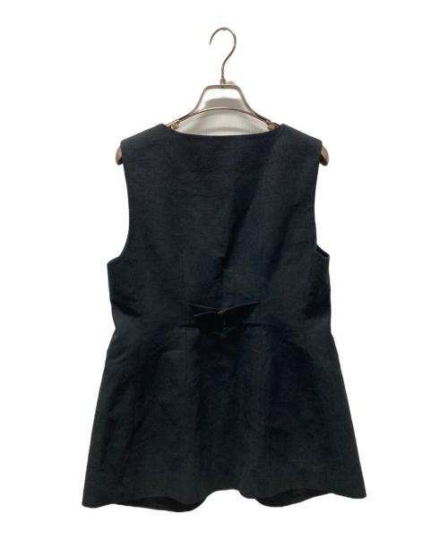 BALLSEY（ボールジィ）BALLSEY (ボールジィ) ラメミックスストレッチ スクエアネックジレ ブラック サイズ:36の古着・服飾アイテム