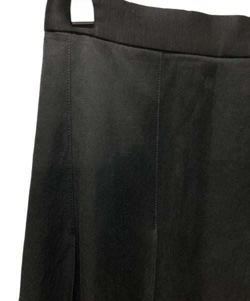 ebure（エブール）ebure (エブール) シルク切替リネン混ロングスカート ブラック サイズ:38の古着・服飾アイテム