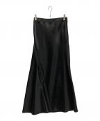CINOHチノ）の古着「BONDING ACETATE SATIN MARMAID SKIRT/ボンディングアセテートマーメイドスカート」｜ブラック