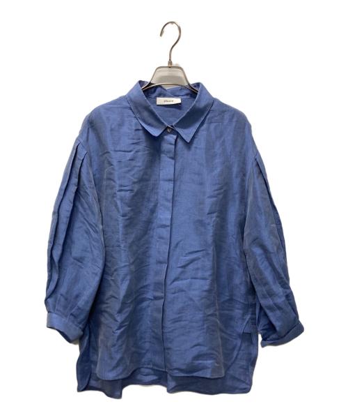 ebure（エブール）EBURE (エブール) リネンシルクシャツ ブルー サイズ:36の古着・服飾アイテム