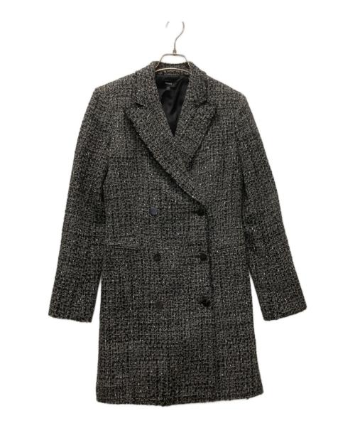 theory（セオリー）theory (セオリー) NOELLE DB BLAZER DR/ツイードコート ブラック サイズ:Mの古着・服飾アイテム