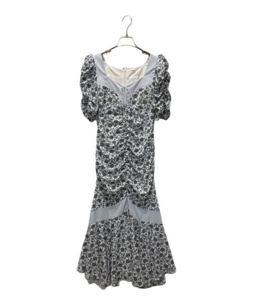 Lily Brown（リリーブラウン）Lily Brown (リリーブラウン) シフォンドッキングバリエプリントワンピース スカイブルー サイズ:1の古着・服飾アイテム