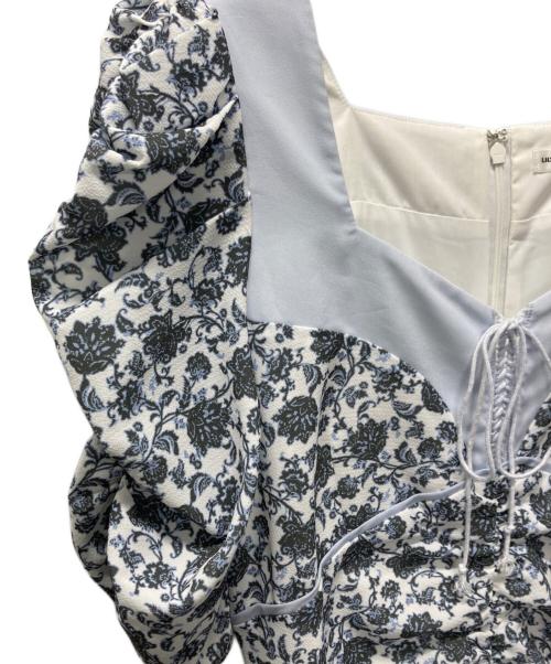 Lily Brown（リリーブラウン）Lily Brown (リリーブラウン) シフォンドッキングバリエプリントワンピース スカイブルー サイズ:1の古着・服飾アイテム