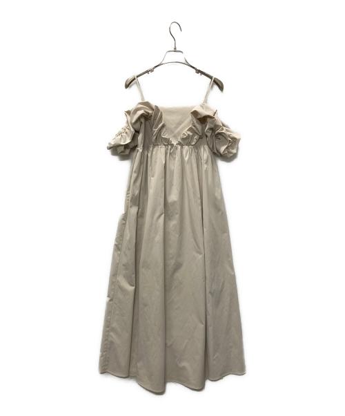 Lily Brown（リリーブラウン）Lily Brown (リリーブラウン) エンジェルスリーブボリュームワンピース ベージュ サイズ:1の古着・服飾アイテム