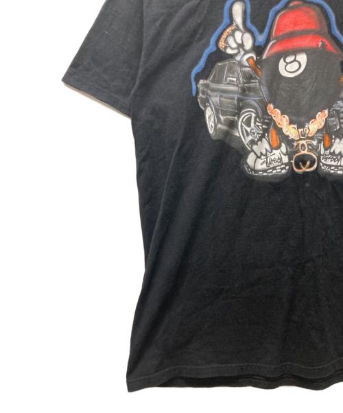stussy（ステューシー）stussy (ステューシー) SHIRT KING PHADE (シャツキングフェイド) 8BALL MAN プリントTシャツ ブラック サイズ:XLの古着・服飾アイテム