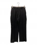 MARKAWAREマーカウェア）の古着「ORGANIC WOOL TROPICAL FLAT FRONT FLAIR TROUSERS/オーガニックウールトロピカルフラットフロントフレアトラウザーズ」｜ブラウン