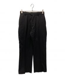 MARKAWARE（マーカウェア）の古着「ORGANIC WOOL TROPICAL FLAT FRONT FLAIR TROUSERS/オーガニックウールトロピカルフラットフロントフレアトラウザーズ」｜ブラウン