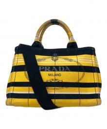PRADA（プラダ）の古着「2WAYトートバッグ」｜イエロー×ブラック