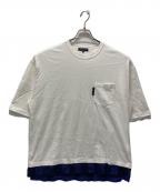 COMME des GARCONS HOMMEコムデギャルソン オム）の古着「裾チェック レイヤードTシャツ」｜ホワイト