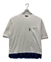 COMME des GARCONS HOMME（コムデギャルソン オム）の古着「裾チェック レイヤードTシャツ」｜ホワイト