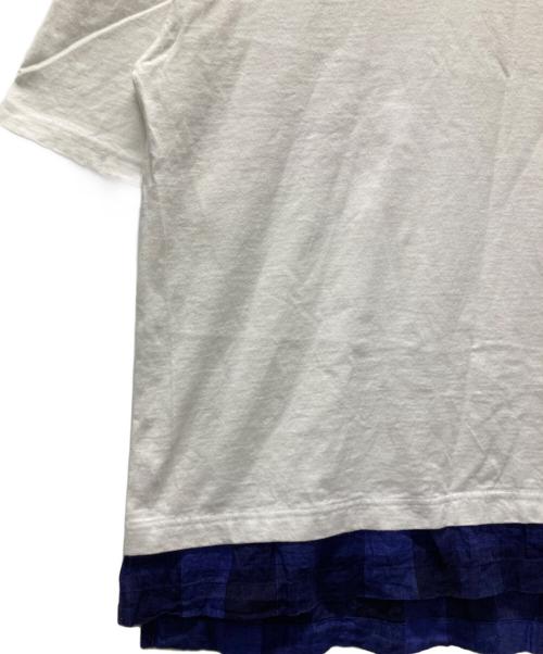 COMME des GARCONS HOMME（コムデギャルソン オム）COMME des GARCONS HOMME (コムデギャルソン オム) 裾チェック レイヤードTシャツ ホワイト サイズ:Lの古着・服飾アイテム