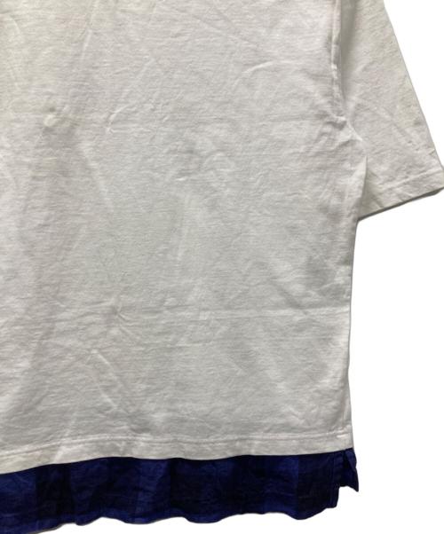 COMME des GARCONS HOMME（コムデギャルソン オム）COMME des GARCONS HOMME (コムデギャルソン オム) 裾チェック レイヤードTシャツ ホワイト サイズ:Lの古着・服飾アイテム