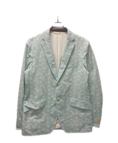ETRO（エトロ）ETRO (エトロ) コットンシルクテーラードジャケット ライトグリーン×ホワイト サイズ:サイズ表記無しの古着・服飾アイテム