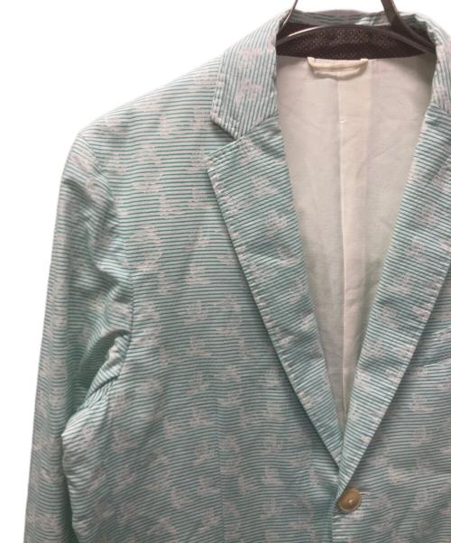 ETRO（エトロ）ETRO (エトロ) コットンシルクテーラードジャケット ライトグリーン×ホワイト サイズ:サイズ表記無しの古着・服飾アイテム