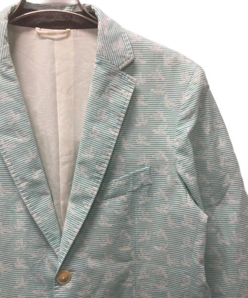 ETRO（エトロ）ETRO (エトロ) コットンシルクテーラードジャケット ライトグリーン×ホワイト サイズ:サイズ表記無しの古着・服飾アイテム