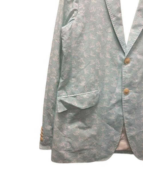ETRO（エトロ）ETRO (エトロ) コットンシルクテーラードジャケット ライトグリーン×ホワイト サイズ:サイズ表記無しの古着・服飾アイテム