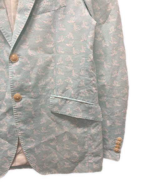 ETRO（エトロ）ETRO (エトロ) コットンシルクテーラードジャケット ライトグリーン×ホワイト サイズ:サイズ表記無しの古着・服飾アイテム
