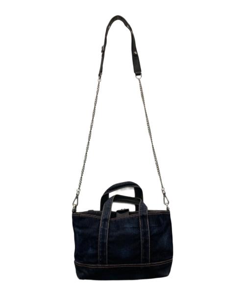 DIESEL（ディーゼル）DIESEL (ディーゼル) ロゴデニム チェーン2WAYリバーシブルショルダーバッグ インディゴの古着・服飾アイテム