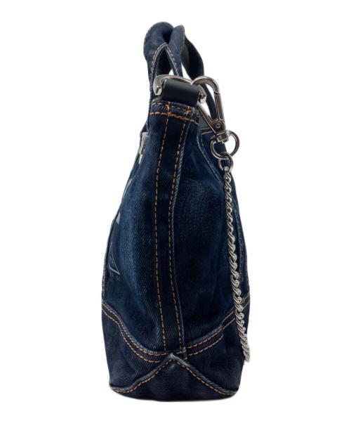 DIESEL（ディーゼル）DIESEL (ディーゼル) ロゴデニム チェーン2WAYリバーシブルショルダーバッグ インディゴの古着・服飾アイテム