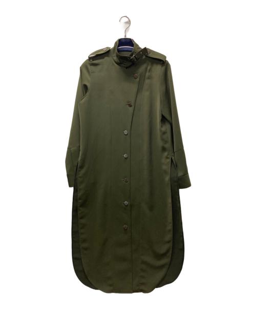 AKIRA NAKA（アキラナカ）AKIRA NAKA (アキラナカ) Solid MD gown ロングガウンシャツ オリーブ サイズ:38の古着・服飾アイテム