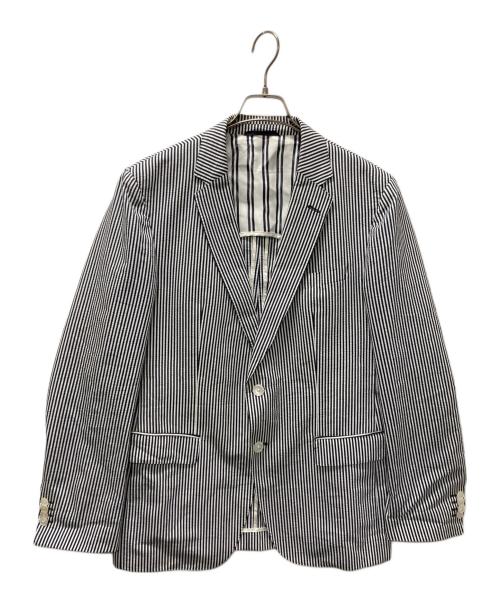 HUGO BOSS（ヒューゴ ボス）HUGO BOSS (ヒューゴ ボス) シアサッカーテーラードジャケット ネイビー サイズ:UK52Aの古着・服飾アイテム