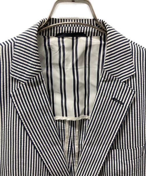 HUGO BOSS（ヒューゴ ボス）HUGO BOSS (ヒューゴ ボス) シアサッカーテーラードジャケット ネイビー サイズ:UK52Aの古着・服飾アイテム