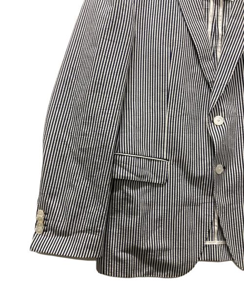 HUGO BOSS（ヒューゴ ボス）HUGO BOSS (ヒューゴ ボス) シアサッカーテーラードジャケット ネイビー サイズ:UK52Aの古着・服飾アイテム