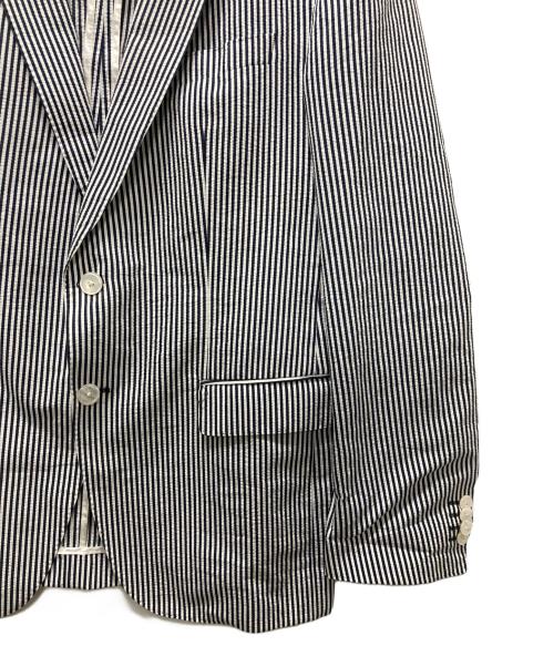 HUGO BOSS（ヒューゴ ボス）HUGO BOSS (ヒューゴ ボス) シアサッカーテーラードジャケット ネイビー サイズ:UK52Aの古着・服飾アイテム